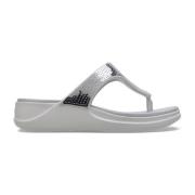 Crocs Sequin Wedge Flip Sandal Gray, Dam