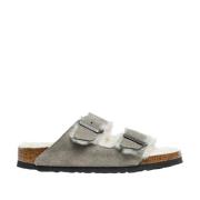 Birkenstock Arizona Shearling Sandaler Gray, Herr