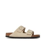 Birkenstock Klassisk Lädersandal Beige, Dam