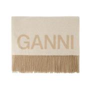 Ganni Winter Scarves Beige, Dam