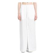 Thom Krom Vit Linne Maxi Kjol Elastisk Midja White, Dam