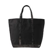 Vanessa Bruno Svart Paljett Canvas Tote Väska Black, Dam