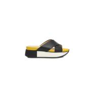 Cerruti 1881 Flätad Läder Plattform Sandal Black, Dam