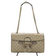 Gucci Vintage Pre-owned Laeder axelremsvskor Beige, Dam