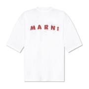 Marni T-shirt med tryckt logotyp White, Herr