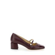 Jimmy Choo Bordeaux Häl Elisa 45 Skor Brown, Dam