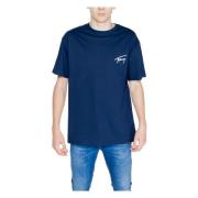 Tommy Jeans Signature Bomull T-shirt Vår/Sommar Kollektion Blue, Herr