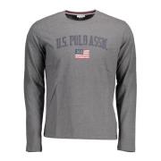 U.s. Polo Assn. Klassiskt Logo Tee Grå Bomull Långärmad Gray, Herr