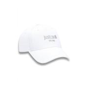 Just Cavalli Vit Bomull Visor Cap med Elegant Broderi White, Herr