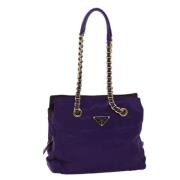 Prada Vintage Pre-owned Tyg prada-vskor Purple, Dam