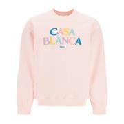 Casablanca Staplad Logotyp Crewneck Sweatshirt Pink, Herr