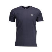 Sergio Tacchini Broderad Logotyp Rund Hals T-shirt Blue, Herr