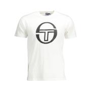 Sergio Tacchini Tryck Logo Rund Hals T-shirt White, Herr