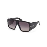 Tom Ford Fyrkantiga solglasögon i svart ravn Black, Unisex