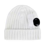 C.p. Company Vit Ull Bonnet White, Herr