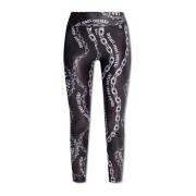 Versace Jeans Couture Mönstrade leggings av Black, Dam