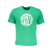 North Sails Tryck Logo Rund Hals T-Shirt Green, Herr