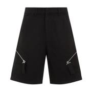 Jacquemus Svarta Bomullsshorts Rakt Hem Black, Herr