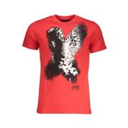 Cavalli Class Tryck Logo Kortärmad T-shirt Red, Herr