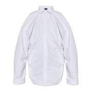Balenciaga Oversize skjorta med ficka White, Dam
