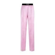 Tom Ford Silk Satin Pyjama Byxor Rosa Lila Pink, Dam