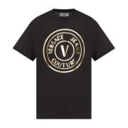 Versace Jeans Couture Tryckt T-shirt Black, Herr