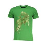 Cavalli Class Tryck Logo Kortärmad T-shirt Green, Herr