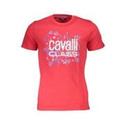 Cavalli Class Tryckt Logotyp Rund Hals T-shirt Pink, Herr