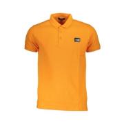 Cavalli Class Orange Bomull Polotröja med Applikation Orange, Herr