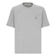 Brunello Cucinelli Grå Bomull T-shirt Crew Neck Kort Ärm Gray, Herr