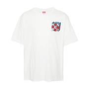 Kenzo Bomull Jersey Logo Print T-shirt White, Herr