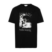 Alexander McQueen Svarta T-shirts och Polos med Logo och Skull Print B...