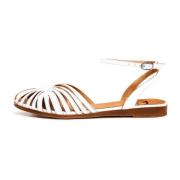 Cesare Gaspari Vita Läder Platta Sandaler White, Dam