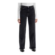 Agolde Svarta Straight Harper Jeans för Kvinnor Black, Dam
