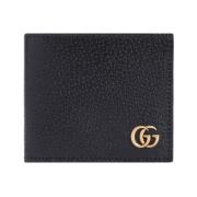 Gucci Svart Läderplånbok med GG-logotyp Black, Herr
