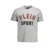 Plein Sport Grå T-shirt med kontrasterande detaljer Gray, Herr
