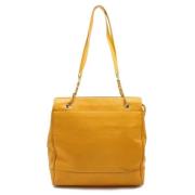 Chanel Vintage Pre-owned Laeder axelremsvskor Yellow, Dam