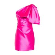 Solace London Fuchsia Rosa Asymmetrisk Bågklänning Pink, Dam
