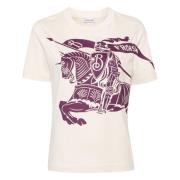 Burberry Equestrian Knight Design T-shirt Vit White, Dam