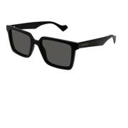 Gucci Stiliga solglasögon i svart med grå linser Black, Herr