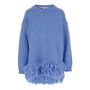 Stella McCartney Blå Ullblandning Crew Neck Sweater Blue, Dam