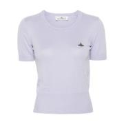 Vivienne Westwood Lila T-shirts och Polos med Orb Logo Purple, Dam