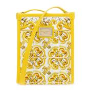 Dolce & Gabbana Axelväska med Majolica-tryck Yellow, Dam