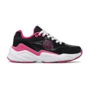 Versace Jeans Couture Svarta Sneakers med Fuchsia Detaljer Black, Dam