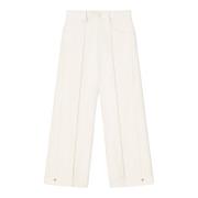 Aeron Ecovero Viscose Blend Straight-Leg Pants Beige, Dam