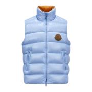 Moncler Ljusblå ärmlös parkas Blue, Herr