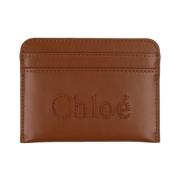 Chloé Broderad Logotyp Brun Korthållare Brown, Dam