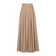 IVY OAK Maxi Längd Veckad Kjol Beige, Dam