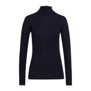 IVY OAK Merino Wool Turtle Neck Jumper Blue, Dam