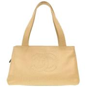 Chanel Vintage Pre-owned Tyg chanel-vskor Beige, Dam